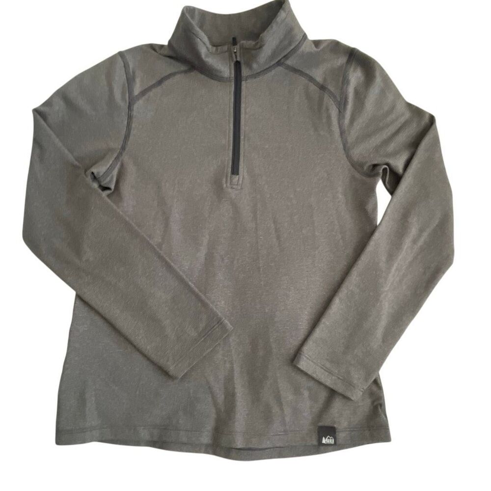 Nearly New! REI Co-Op Gray Long Sleeve 1/4 Zip Mock Turtle Long Sleeve Shirt - M